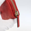 GUCCI GG Canvas Guccissima Coin Purse Leather Red Gold 324801 Auth am10224V-8