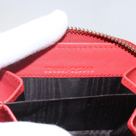 GUCCI GG Canvas Guccissima Coin Purse Leather Red Gold 324801 Auth am10224V