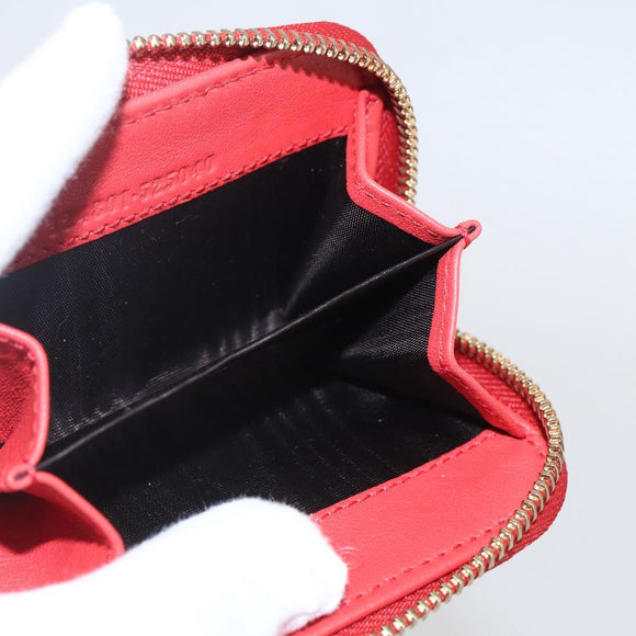 GUCCI GG Canvas Guccissima Coin Purse Leather Red Gold 324801 Auth am10224V