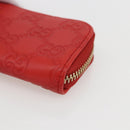 GUCCI GG Canvas Guccissima Coin Purse Leather Red Gold 324801 Auth am10224V-7