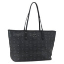 MCM Logogram Vicetos Tote Bag PVC Black Gold Auth am10225-1
