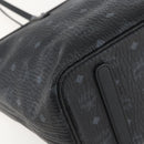 MCM Logogram Vicetos Tote Bag PVC Black Gold Auth am10225-14