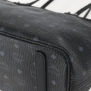 MCM Logogram Vicetos Tote Bag PVC Black Gold Auth am10225-15