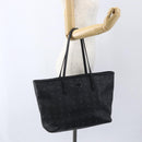 MCM Logogram Vicetos Tote Bag PVC Black Gold Auth am10225-19