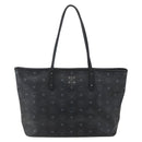 MCM Logogram Vicetos Tote Bag PVC Black Gold Auth am10225-13