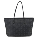 MCM Logogram Vicetos Tote Bag PVC Black Gold Auth am10225-2