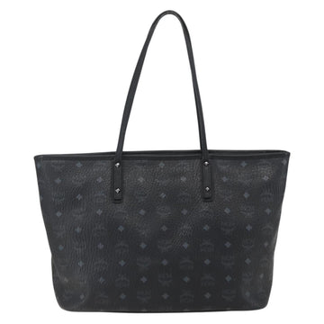 MCM Logogram Vicetos Tote Bag PVC Black Gold Auth am10225 - 0