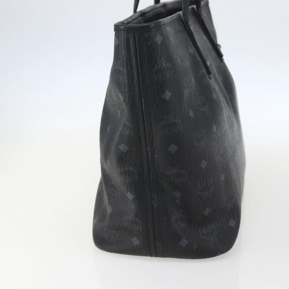 MCM Logogram Vicetos Tote Bag PVC Black Gold Auth am10225