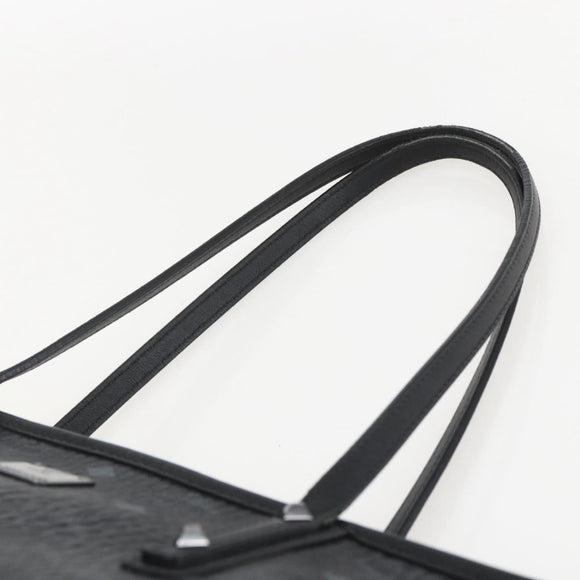 MCM Logogram Vicetos Tote Bag PVC Black Gold Auth am10225