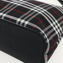 BURBERRY Nova Check Blue Label Shoulder Bag Nylon Black Silver Auth am10226V-9