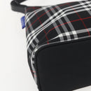 BURBERRY Nova Check Blue Label Shoulder Bag Nylon Black Silver Auth am10226V-14