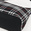 BURBERRY Nova Check Blue Label Shoulder Bag Nylon Black Silver Auth am10226V-15