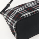 BURBERRY Nova Check Blue Label Shoulder Bag Nylon Black Silver Auth am10226V-16