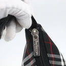 BURBERRY Nova Check Blue Label Shoulder Bag Nylon Black Silver Auth am10226V-10