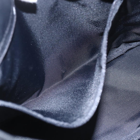 BURBERRY Nova Check Blue Label Shoulder Bag Nylon Black Silver Auth am10226V