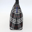 BURBERRY Nova Check Blue Label Shoulder Bag Nylon Black Silver Auth am10226V-3
