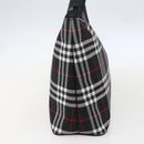 BURBERRY Nova Check Blue Label Shoulder Bag Nylon Black Silver Auth am10226V-4