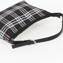 BURBERRY Nova Check Blue Label Shoulder Bag Nylon Black Silver Auth am10226V-7