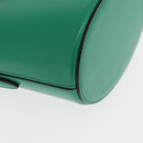 Salvatore Ferragamo Gancini trifolio Hand Bag Leather Green Gold Auth am10228V-10