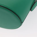 Salvatore Ferragamo Gancini trifolio Hand Bag Leather Green Gold Auth am10228V-13