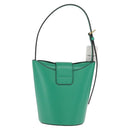 Salvatore Ferragamo Gancini trifolio Hand Bag Leather Green Gold Auth am10228V-3