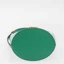 Salvatore Ferragamo Gancini trifolio Hand Bag Leather Green Gold Auth am10228V-9