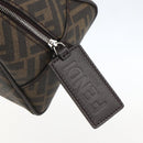 FENDI Zucca Canvas Clutch Bag PVC Black Brown Auth am10229V-12