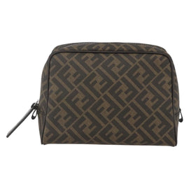 FENDI Zucca Canvas Clutch Bag PVC Black Brown Auth am10229V - 0