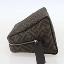 FENDI Zucca Canvas Clutch Bag PVC Black Brown Auth am10229V-4