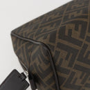 FENDI Zucca Canvas Clutch Bag PVC Black Brown Auth am10229V-9