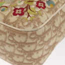 Christian Dior Trotter Canvas Flower Shoulder Bag PVC Beige Silver Auth am10236-11