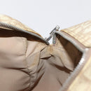 Christian Dior Trotter Canvas Flower Shoulder Bag PVC Beige Silver Auth am10236-21