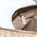 Christian Dior Trotter Canvas Flower Shoulder Bag PVC Beige Silver Auth am10236-22