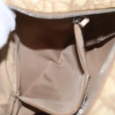 Christian Dior Trotter Canvas Flower Shoulder Bag PVC Beige Silver Auth am10236-23