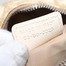 Christian Dior Trotter Canvas Flower Shoulder Bag PVC Beige Silver Auth am10236-24