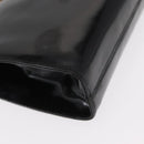 Salvatore Ferragamo Chain Gancini Shoulder Bag Enamel Black Gold Auth am10237-11