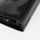 Salvatore Ferragamo Chain Gancini Shoulder Bag Enamel Black Gold Auth am10237-13