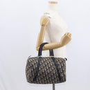 Christian Dior Trotter Canvas Boston Bag Navy Silver Auth am10238-20