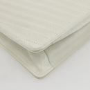 VALENTINO V stitch Shoulder Bag Leather White Gold Auth am10239-16