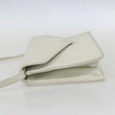 VALENTINO V stitch Shoulder Bag Leather White Gold Auth am10239-3