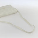 VALENTINO V stitch Shoulder Bag Leather White Gold Auth am10239-7