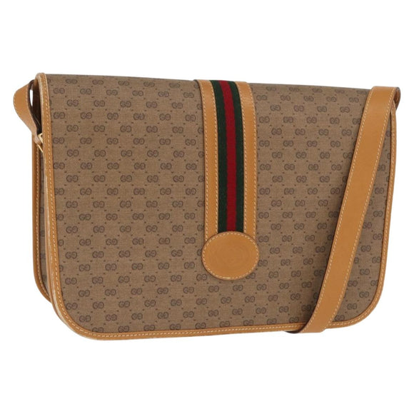 GUCCI Micro GG Supreme Web Sherry Line Bag PVC Beige 001 904 0915 Auth am10240