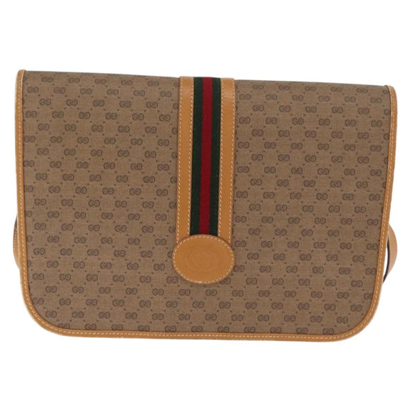 GUCCI Micro GG Supreme Web Sherry Line Bag PVC Beige 001 904 0915 Auth am10240