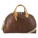 ETRO Paisley Boston Bag PVC 2way Bordeaux Gold Auth am10241-1
