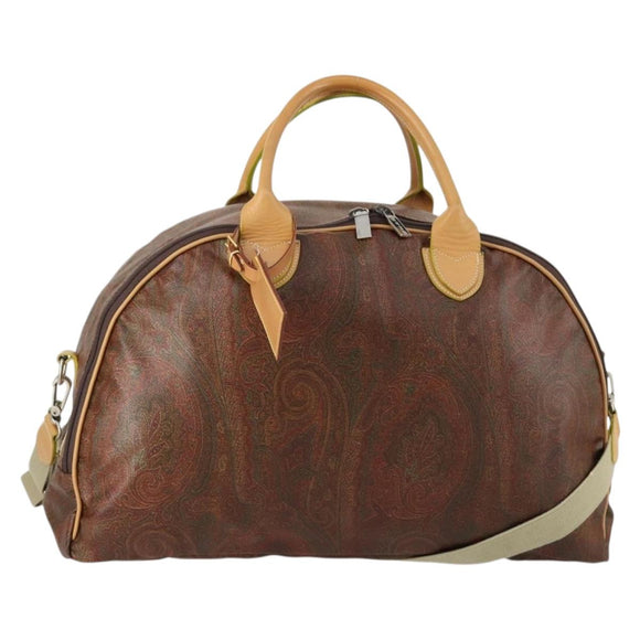 ETRO Paisley Boston Bag PVC 2way Bordeaux Gold Auth am10241