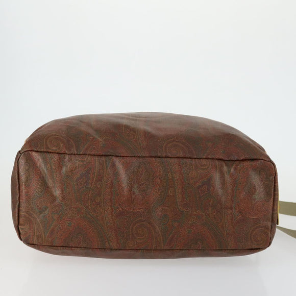ETRO Paisley Boston Bag PVC 2way Bordeaux Gold Auth am10241