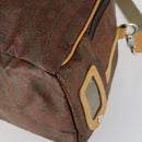 ETRO Paisley Boston Bag PVC 2way Bordeaux Gold Auth am10241-12