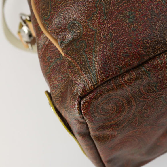 ETRO Paisley Boston Bag PVC 2way Bordeaux Gold Auth am10241