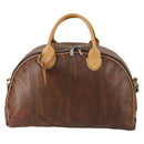 ETRO Paisley Boston Bag PVC 2way Bordeaux Gold Auth am10241-2