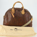ETRO Paisley Boston Bag PVC 2way Bordeaux Gold Auth am10241-26